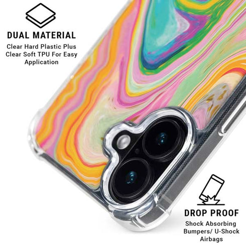 Rainbow Marble by Etta Vee iPhone 16 Clear Case